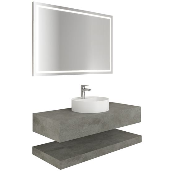 Uniq K2 Tezgah Tek Lavabo Uptown Dark 120cm| Kale Core