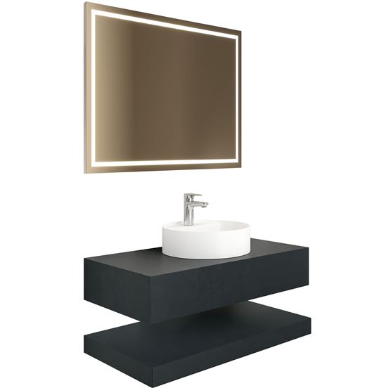 Uniq K2 Tezgah Tek Lavabo Ocean Black 100cm| Kale Core